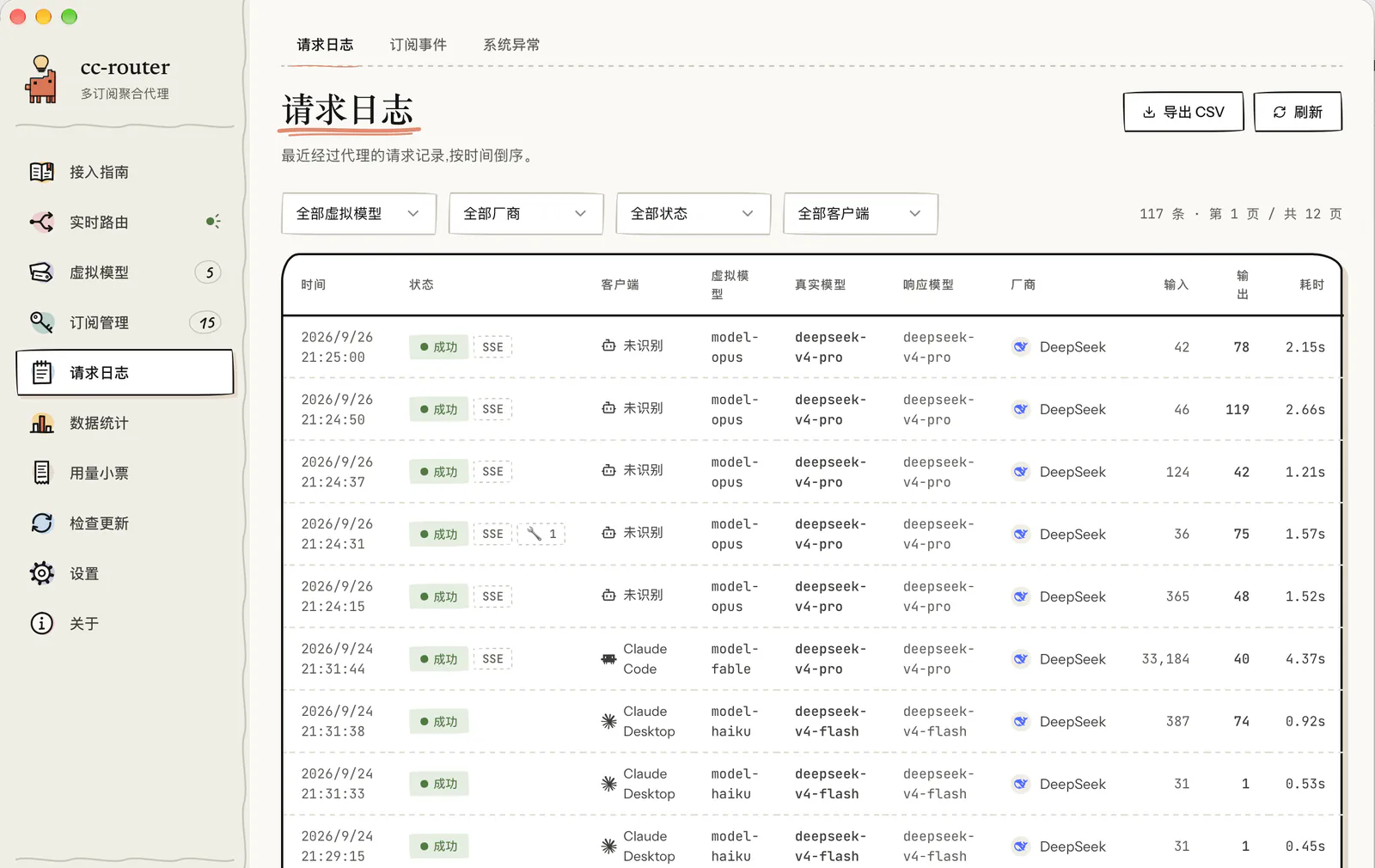 请求日志